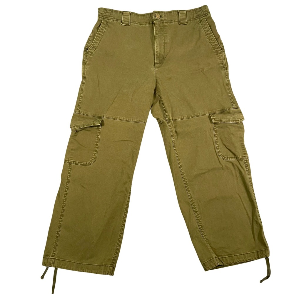 Old‎ Navy Cargo Pants Women L High Rise Balloon Conifer Green Gorpcore Utility